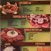 Vegan Menu at Arempas in Salt Lake City