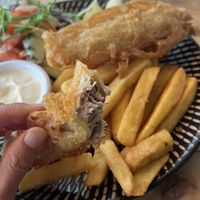 Banana Blossom & Fries  at Zane Grey's in Paihia
