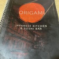 Menu cover  at Origami in Cuenca