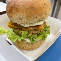 Chickpea burger at New Wave Burgers in Sofia