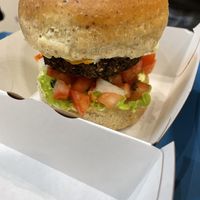 Mung bean burger at New Wave Burgers in Sofia