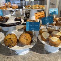 Most of the cakes/muffins/cookies are vegan! One gluten free brownie  at Mela - Old North in Tel Aviv