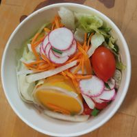 nice vegetable salad with semisweet dressing at Japanika  in Jerusalem