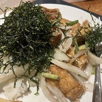 Seaweed, salt n chilli tofu, plain rice and spring roll  at China Chef in Needham Market