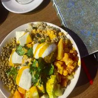 bowl with falafel at Bliss Café in Tenerife