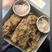 Chicken tenders and fries   at Project Pollo in San Antonio