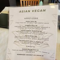 Menu at Thai Topaz in San Antonio