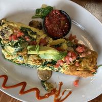 Vegan mushroom omelette   at Chops & Eggs in Corpus Christi