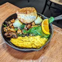 Mushroom and artichoke hash. at Chops & Eggs in Corpus Christi