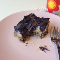 My raspberry and many other things cake, one bite in! at Zdravo Ljubavi in Belgrade