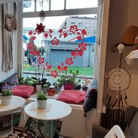 Part of the seating area at Zdravo Ljubavi in Belgrade