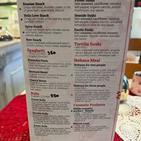 Menu at Zdravo Ljubavi in Belgrade