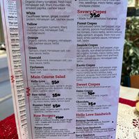 Menu at Zdravo Ljubavi in Belgrade