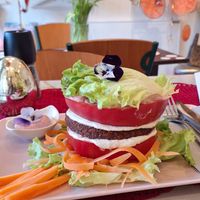 Tomato burger at Zdravo Ljubavi in Belgrade