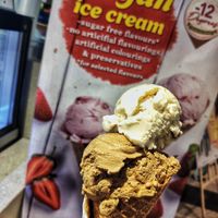 Waffle cone + coffe + pecan salty caramel at Chloe's Gelato in Kuala Lumpur