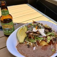 Chilaquiles with Vegan Sour Cream! 🤤  at Mama's Egg House in Idyllwild