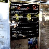 Vegan menu  at Mama's Egg House in Idyllwild