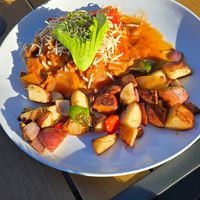 Vegan Huevos Rancheros at Mama's Egg House in Idyllwild