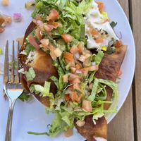 Vegan potato tacos  at Mama's Egg House in Idyllwild