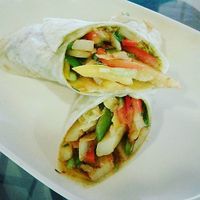 Veggie roti wrap at Saras in Bangkok