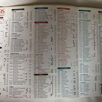 Menu at Saras in Bangkok