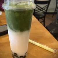 Strawberry Uji Matcha Latte (sub almond milk)  at Thai Table in Maplewood