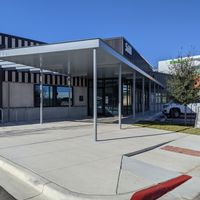 Binge resides inside a rather nondescript building with minimal signage. at Binge Kitchen in Austin