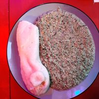 Ndolé mit Fufu at Blaues Zebra in Leipzig