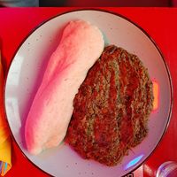 Spinatsauce mit Erdnüssen und Fufu at Blaues Zebra in Leipzig