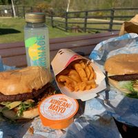Vegan burgers   at LEON in Beaconsfield