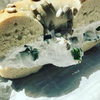 Vegan scallion cream cheese  at Babylon Bagel in Babylon