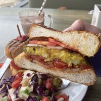 Veggie burger   at Punyah Cafe in Rishikesh