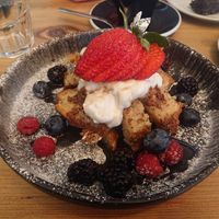 French toast (vegan) at Green Routes Cafe in Oxford