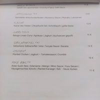 Another part of menu at VHY! in Stuttgart