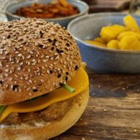 NoChicken Burger, nuggets, fries at Tabi Loo in Leuven