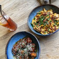 Cauliflower bites and loaded wedges  at Tabi Loo in Leuven