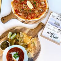 Spicy Omnituna & Omni Crab Cake Pizza   at Green Common 绿客门 in Central Singapore