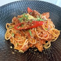 Crabby pasta!  at Green Common 绿客门 in Central Singapore