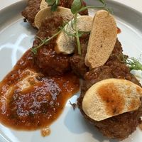 Chilli crabless crab cakes  at Green Common 绿客门 in Central Singapore