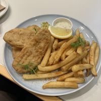 Fish and chips  at Green Common 绿客门 in Central Singapore