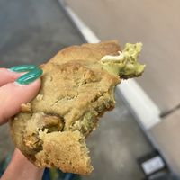 Pistachio lava cookie  at Level V Bakery in Vancouver