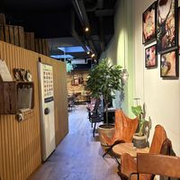 Seating inside the cafe  at MultiVlaai in Haarlem