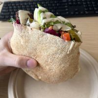 Falafel pita with avocado and tahini  at Sababa in San Francisco