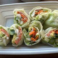 Chopped up spring rolls minus the questionable sauce   at Teton Kitchen in Depew