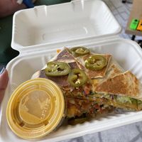 Vegan pork crunchadilla  at Senor Sisig in Oakland