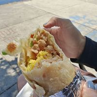 vegan chicken tosilog burrito at Senor Sisig in Oakland