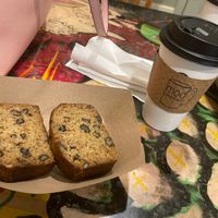 Vegan Zucchini Bread and “Just trust me” vegan coffee  at MOD Coffeehouse in Galveston