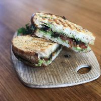 Veggie toastie at Ozus Coffee in Battery Point
