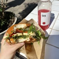 Caprese bagel and juice   at Budapest Bagel - Kálvin in Budapest