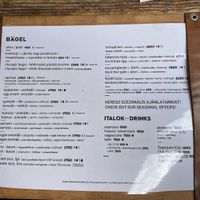 Menu  at Budapest Bagel - Kálvin in Budapest